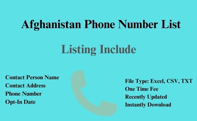 Afghanistan phone number list