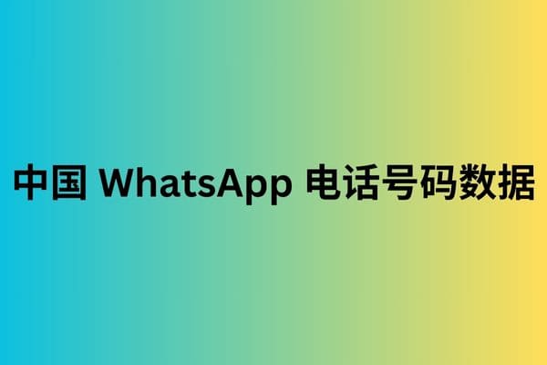 中国 WhatsApp 电话号码数据