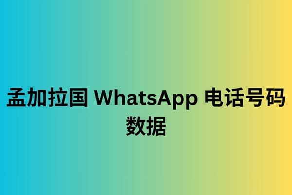 孟加拉国 WhatsApp 电话号码数据