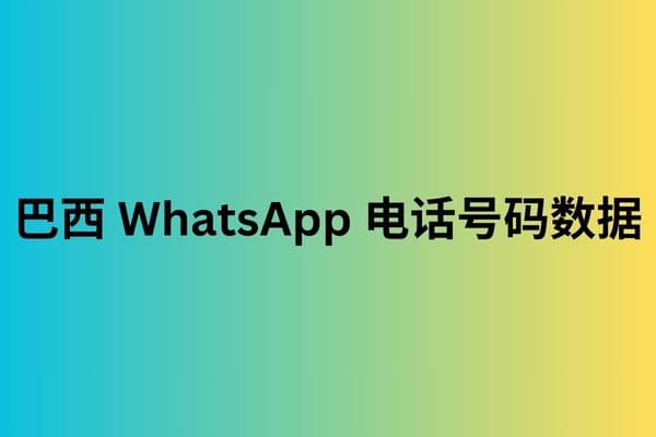 巴西 WhatsApp 电话号码数据